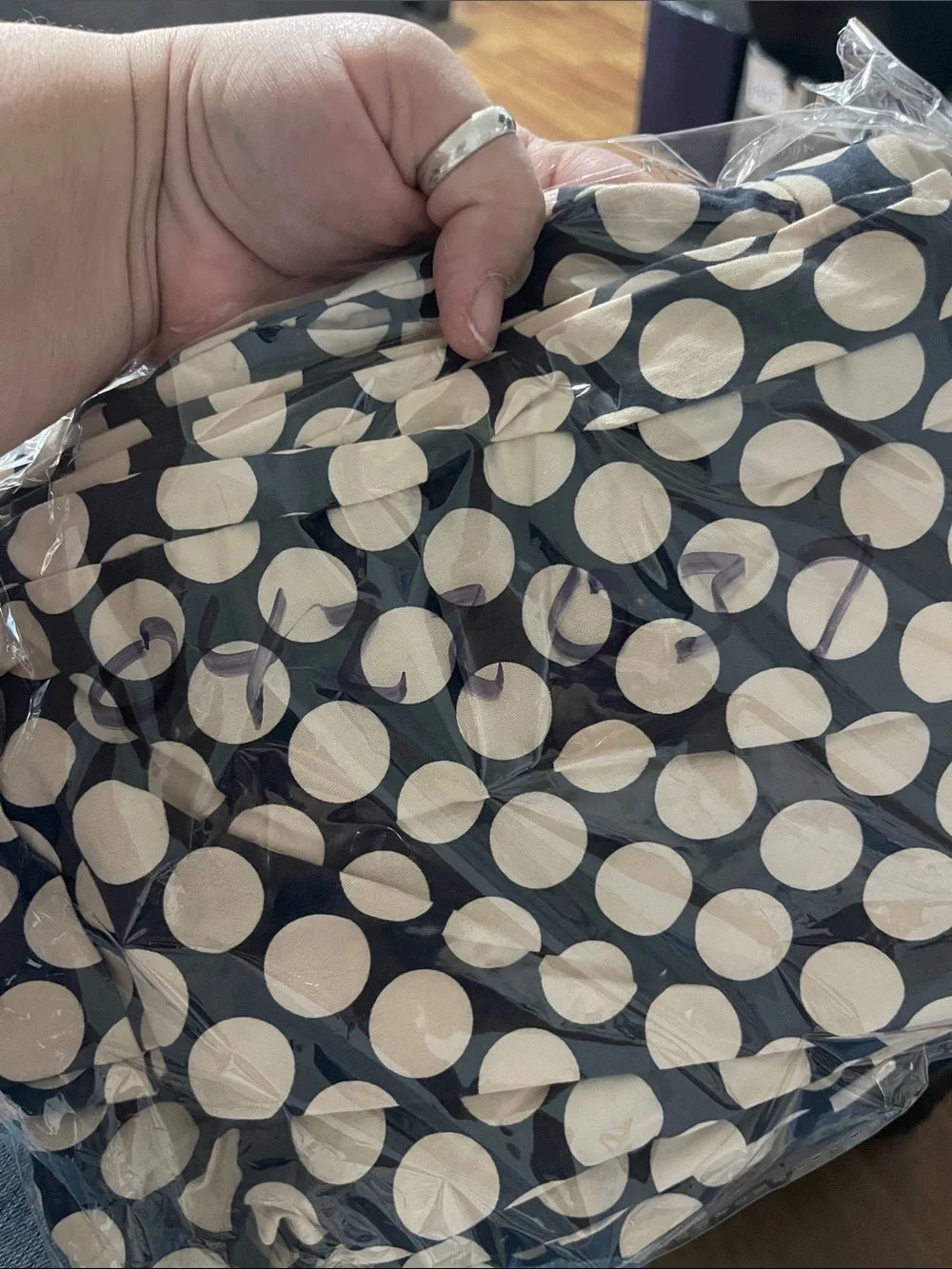 J. Crew Navy and Tan‎ Polka Dot Cafe Capris
